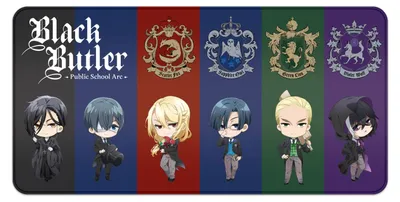 Zdjęcie produktu dla Podkładka pod mysz Black Butler XXL z motywem Chibi i emblematem