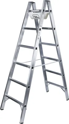 Zdjęcie produktu dla Iller-Leiter - Aluminiowa drabina szczeblowa, 2 x 6 szczebli, 406358