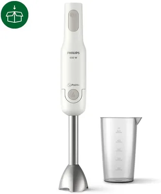 Produktbild von Stabmixer 650W mit ProMix-Technologie, ergonomischem Design & Spritzschutz, leistungsstarker Pürierstab inkl. Messbecher für Smoothies & Dips