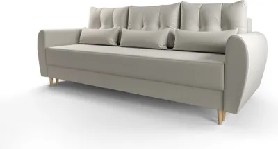 Produktbild von Roe Furniture | Schlafsofa - PALERMO - 230x89 cm - Weiß - Mit Schlaffunktion und Stauraum - Sofa - Sofabett