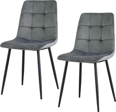 Produktbild von 2er Set Samt Polsterstühle Mesa, Modern, mit Ziernähten, 44,5x53x86,5 cm