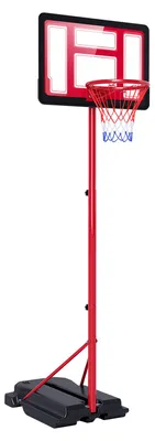 Produktbild von KOMFOTTEU Basketballkorb Outdoor, Korbhöhe 141-273.5 cm höhenverstellbar, Basketball Korb mit Rollen & befüllbarer Basis, Mobile Basketballanlage für Kinder, Erwachsene