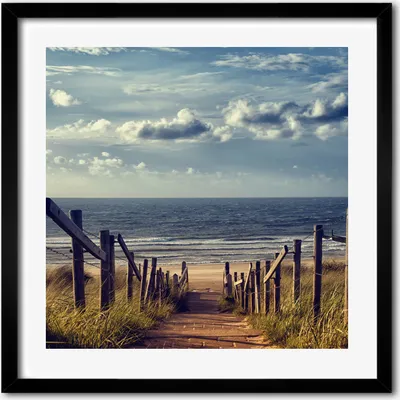 Produktbild von Bild - 50 cm x 50 cm - MDF - Rahmen, Wandkunst - Weg zum Strand