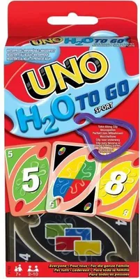 Image de UNO H2O To Go, Jeu de Cartes, Imperméable, Avec Mousqueton, Mattel Games P1703, 7 Ans Et +