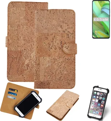 Produktbild von K-S-Trade Hülle kompatibel mit Motorola Edge 2022  Kork Handyhülle Cover  Schutzhülle TPU Case Bumper in Hellbraun, (1x)