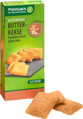 Produktbild von Poensgen Butterkekse glutenfrei handwerklich gemacht Packung 100g