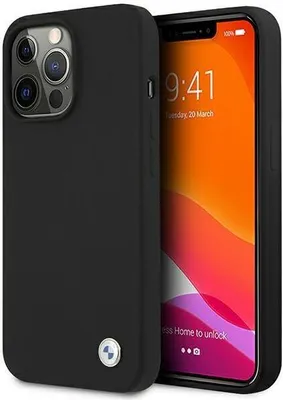 Produktbild von BMW BMHCP13XSILBK Hlle iPhone 13 Pro Max 6,7" schwarz/schwarz Hardcase Silikon Signature Schutzhlle
