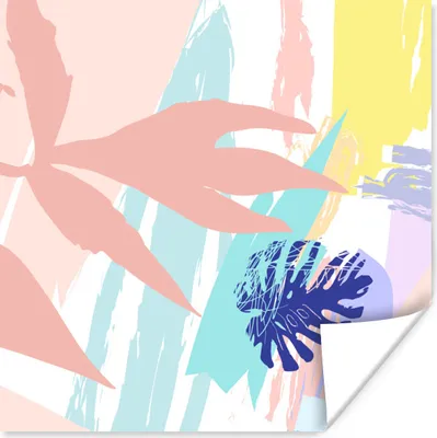 Produktbild von MuchoWow® Poster Sommer - Gelb - Strand 75x75 cm - Wand Dekoration