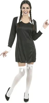 Produktbild von Gruseliges Schulmädchen Halloween-Damenkostüm schwarz-weiss - Einheitsgröße (40)