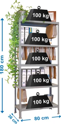 Obrázok produktu pre Simonrack Schwerlastregal FILECLICK PLUS 5 8435104939437 sivá 100,0 x 36,0 x 180,0 cm