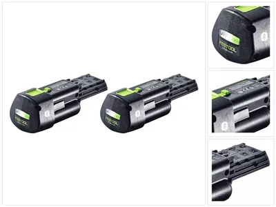 Image de Festool Set de batteries BP 18 Li 3,0 Ergo I 3,0Ah / 3000mAh 18V Li-Ion avec indicateur de charge (2x 577704)