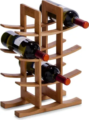 Image de Casier à vin en bambou - Pour 12 bouteilles - Naturel - 29 x 16 x 42 cm