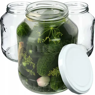 Immagine prodotto di Barattoli da conserva KADAX con coperchio bianco "Boro", barattoli da conserva, barattolo da conserva per sottaceti, 89 mm, 1,7 litri, 4 pezzi