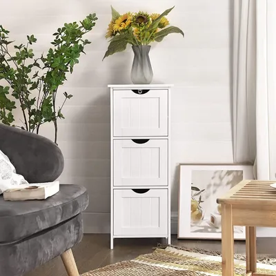 Produktbild von VASAGLE Badezimmerschrank, schmaler Badschrank mit 3 Schubladen, 32 x 30 x 81 cm