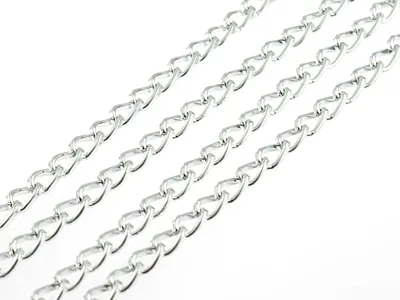Produktbild von Vintageparts Aluminiumkette Gliederkette Silberfarben 2 m oval 9x5 mm