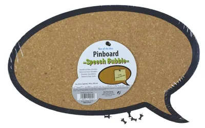 Produktbild von Pinnwand aus Kork »Sprechblase« 44x29 cm mit 5 Pinnnadeln in Schwarz