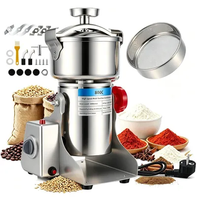 Getreidemühle 3500 W Edelstahl 800 g Gewürzmühle