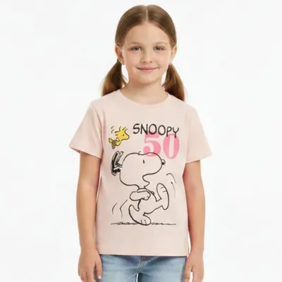 Produktbild von Peanuts Snoopy Kinder Mädchen kurzarm T-Shirt Shirt – Rosa / 110/116