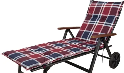 Produktbild von Auflage Rollliege Naxos 10539-100 blau-rot kariert 188x60x6 cm Sun Garden