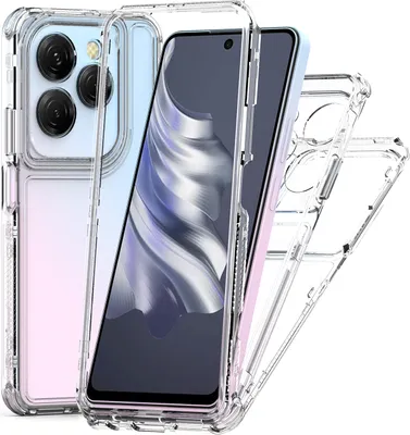 Produktbild von Transparente Handyhülle für Tecno Spark 20 Pro/Infinix Hot 40 Pro Stoßfeste TPU und PC Hybrid Klar Hülle