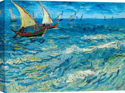 Immagine prodotto di Stampa su tela Vincent Van Gogh, Veduta del mare a Saintes-Maries - 80x60 cm