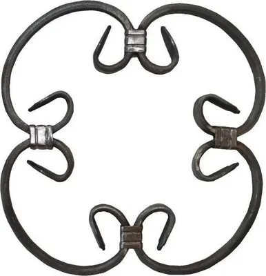 Immagine prodotto di LogistSystem - Ferraggio ornamentale in ferro battuto 210x210 mm - ad esempio come elemento per inferriate - ringhiere - recinzioni - cancelli - rosoni - grate R.C4