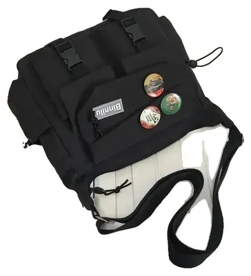 Immagine prodotto di Borsa a tracolla, nylon resistente, stile casual, nera, senza loghi