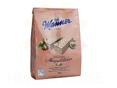 Obrázek produktu pro Manner Ořechové vafle s ořechovým krémem 200 g