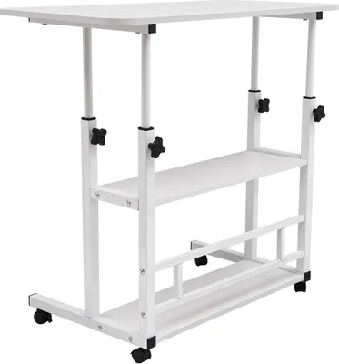 Image de Table d'appoint, table basse, table pour ordinateur portable avec roulettes, tables d'appoint réglables en hauteur