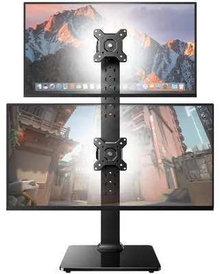 Immagine prodotto di Omgoods - Supporto per monitor per 2 schermi, fino a 34 pollici - Rialzo monitor regolabile