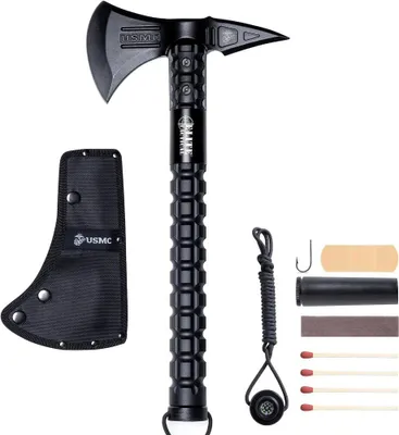 Immagine prodotto di Ascia tomahawk professionale con kit di sopravvivenza 6in1 per campeggio, sopravvivenza | M-X001