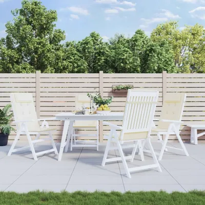 Produktbild von The Living Store Hochlehner-Auflagen 4 Stk. Creme Oxford-Gewebe