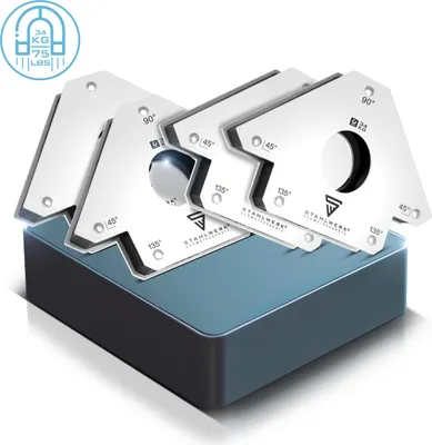 Produktbild von STAHLWERK Magnet-Schweißwinkel 45° x 90° x 135°, 34 kg / 75 lbs 4er Set