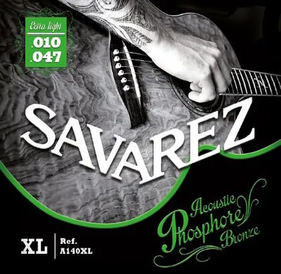 Imagen del producto de Cuerdas acústicas Savarez, bronce fosforado, extra suaves (.010), juego de 12