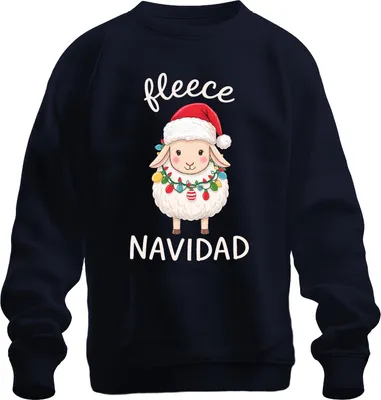 Zdjęcie produktu dla polar NAVIDAD urocza owieczka świąteczne światełka mikołaj bluza uni , granatowy, M