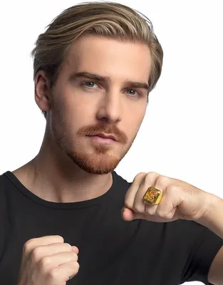 Produktbild von Dollar-Ring Gangster-Accessoire gold - Einheitsgröße
