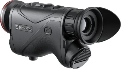 A black monocular device is shown against a white background.