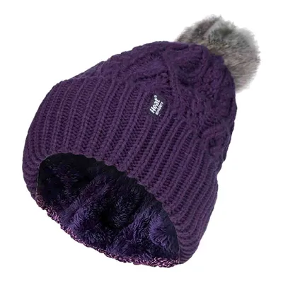Produktbild von Heat Holders Damen Gefüttert Beanie Strickmütze mit Bommel und Fleecefutter