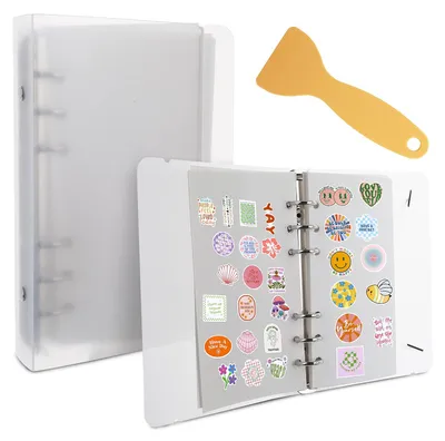 Imagen del producto de Stickeralbum transparent, wiederverwendbar, 40 Blatt A6, für Sticker sammeln