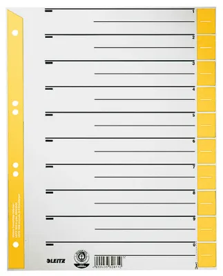 Produktbild von Esselte Leitz Trennelement - 10 Teile - vorgedruckt: 0-9 - für A4 (210 x 297 mm)
