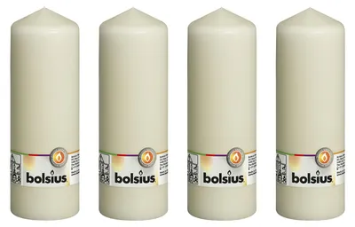 Immagine prodotto di set di 4 candele a colonna - Altezza 20 cm - Diametro 6,8 cm - Avorio