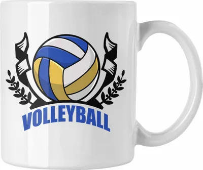 Produktbild von Trendation - Volleyball-Tasse Geschenk für Volleyball-Spieler Geschenkidee (Weiß)