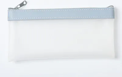 Produktbild von INF BAG-YWQY01-15D, Weiches Federmäppchen, Thermoplastische Polyurethane (TPU), Blau, Transparent, Einfarbig, Mädchen, 100 mm