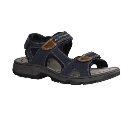 Produktbild von Rieker 26158-14 Herrensandale, Blau, Leder/Synthetik,, Klettverschlüsse - Herrenschuhe Sandale / Pantolette, Blau, leder/synthetik
