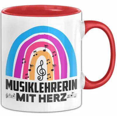 Produktbild von Musiklehrerin Mit Herz Tasse Lustiges Geschenk Für Musik-Lehrerin (Rot)