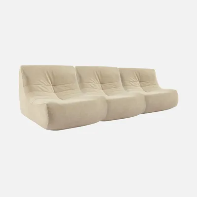 Immagine prodotto di Divano modulare in velluto, 3 posti, Beige