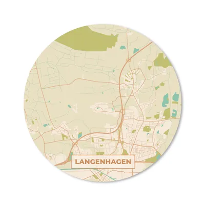 Produktbild von MuchoWow® Mauspad Mousepad Langenhagen - Stadtplan - Vintage - Karte 20x20 cm - Mousepads - Maus Mat - Pad - Mausunterlage - Schreibtischmatte