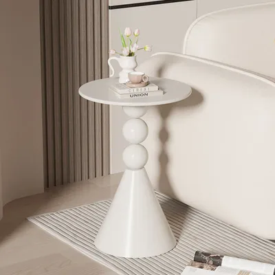 Produktbild von 360Home Kleiner Couchtisch Rundtisch Wohnzimmer Minimalistisch Retro-Stil weiß