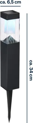 Zdjęcie produktu dla Grundig Solarne oświetlenie ogrodowe 1 sztuka - Lampa ogrodowa zasilana energią słoneczną - Lampa solarna - Pochodnie ogrodowe - Lampy zewnętrzne LED - Czarny