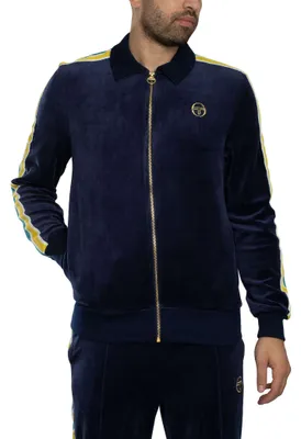 Produktbild von Sergio Tacchini Monte Velours-Trainingsjacke, Blau L
